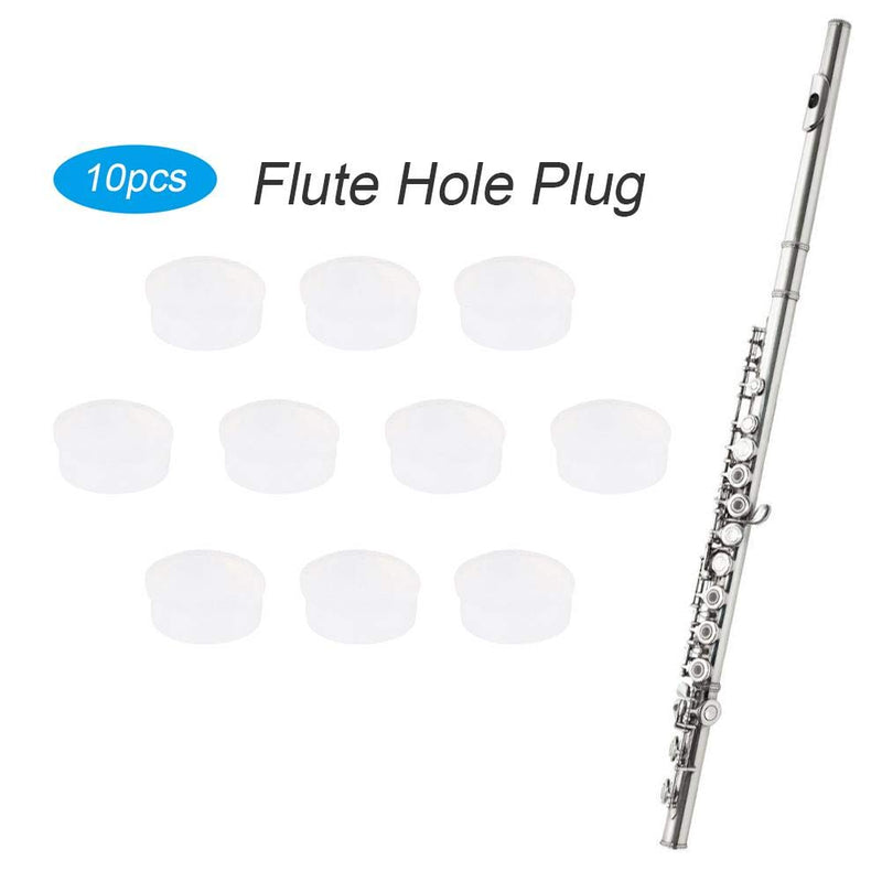 Vbest life 10Pcs Flute Hole Plug,Rubber Replacement Kits Musical Instrument Accessories Flutes Repair Parts Accessories 7x2.5mm Transparent