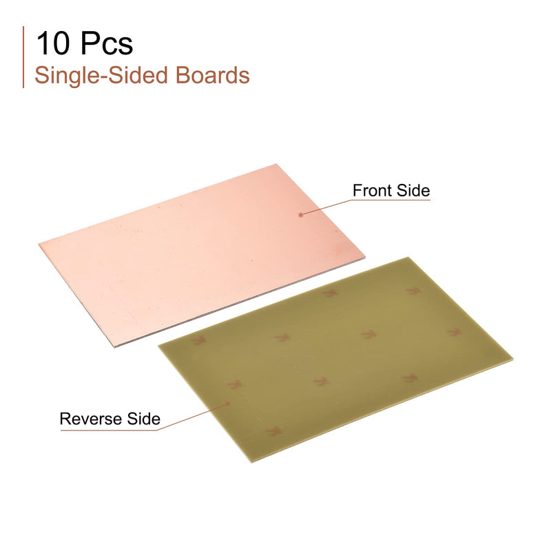 MECCANIXITY PCB Copper Clad Board Laminate 150mm x 100mm x 1.5mm FR4 Glass Fiber Single-Sided for Circuit Projects, Pack of 10 150mmx100mmx1.5mm