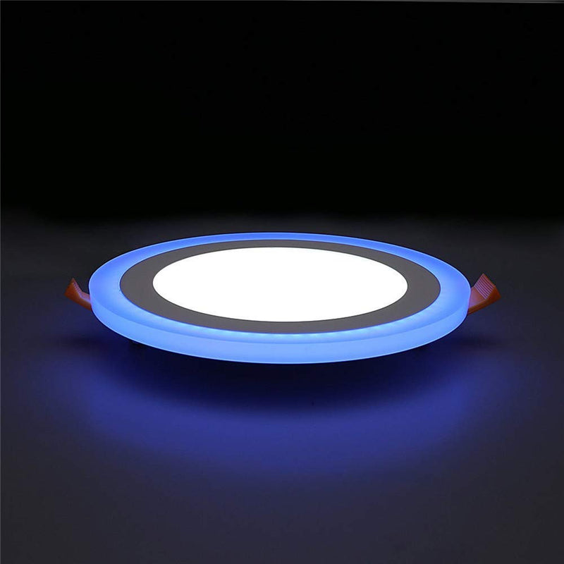 (2 Pack)Led Panel Light,BOLXZHU Led Ceiling Lights Round Double Color (Cool White+Blue),Ultrathin Led Recessed Lighting,(3+2)W Outer Diameter:105MM,Hole Size:70MM,6000-6500K,Led Downlights 3+2W Round