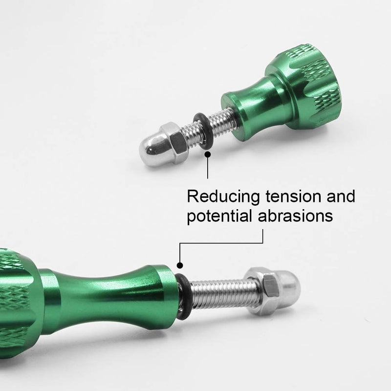 SLFC 3 Pcs Aluminum Alloy Thumbscrews for GoPro Hero 2018, GoPro Fusion, GoPro Hero 8/7/6/5/4/3/2/1 and DJI Osmo Action, 8 Colors, Very Durable, Standard Camera Mounts Screws (Green) Green