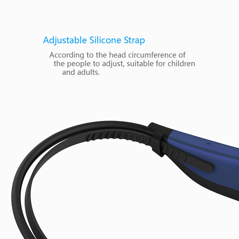 Wireless Headphones Bluetooth, SUDROID Bone Conduction Earphones Waterproof Headset Underwater Open Ear Hi-Fi Stereo Sound for Cycling Running Gym, Blue