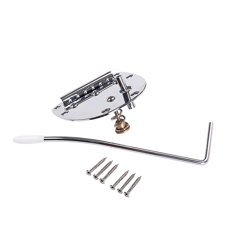 Alnicov Steel Guitar Bridge Tailpiece with Whammy Bar Screws for Mustang and Jazzmaster Guitar Repaclement,Left Hand