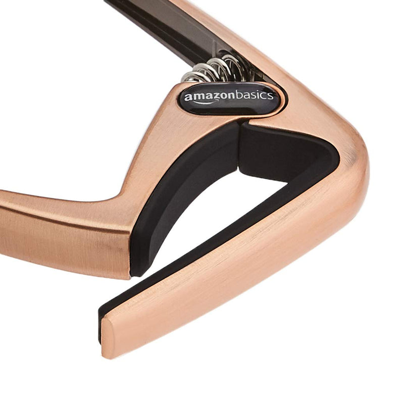 AmazonBasics Zinc Alloy Guitar Capo for Acoustic and Electric Guitar, Copper, 2-Pack