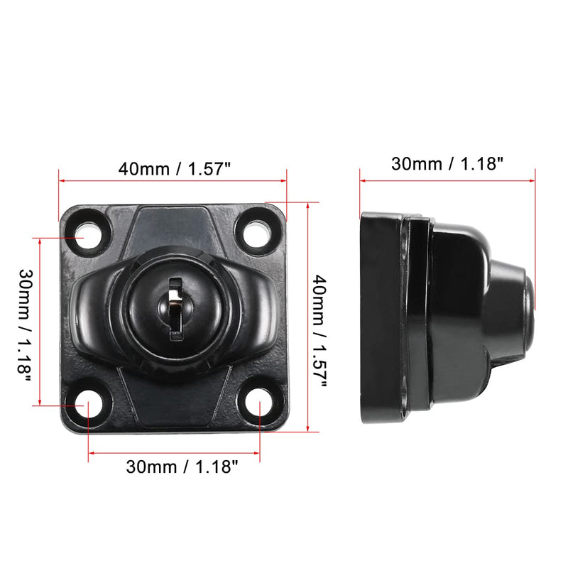 uxcell 4-inch Keyed Hasp Locks Zinc Alloy Twist Knob Keyed Locking Hasp W Screws for Door Cabinet Keyed Alike Black 2Pcs