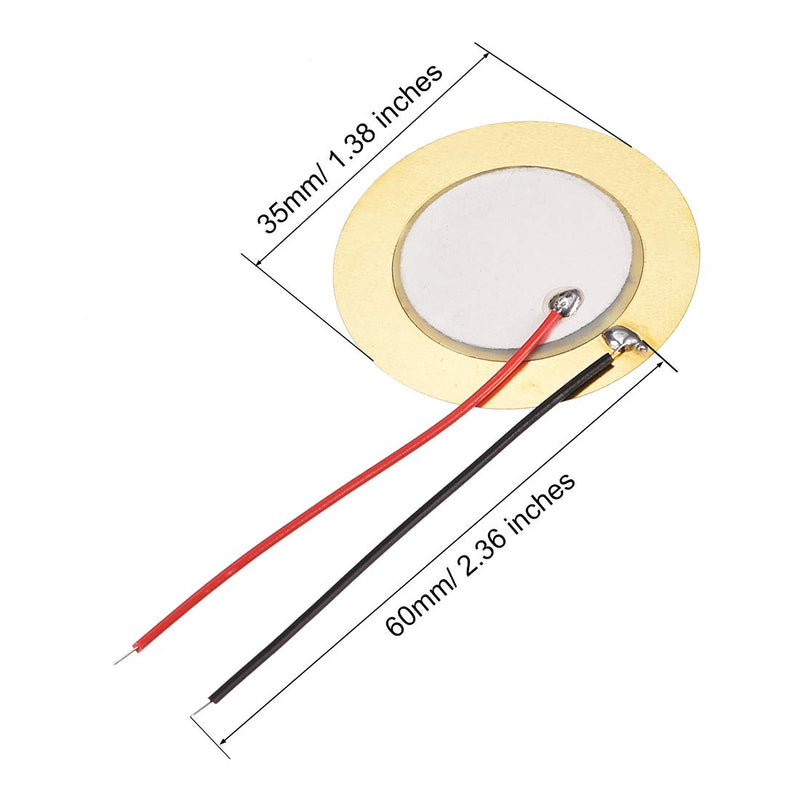 uxcell 10 Pcs Piezo Discs 35mm Acoustic Pickup Transducer Microphone Trigger Element CBG Guitar