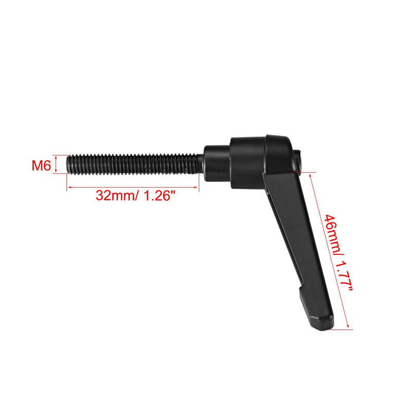 uxcell M6 x 32mm Handle Adjustable Clamping Lever Thread Push Button Ratchet Male Threaded Stud 5Pcs