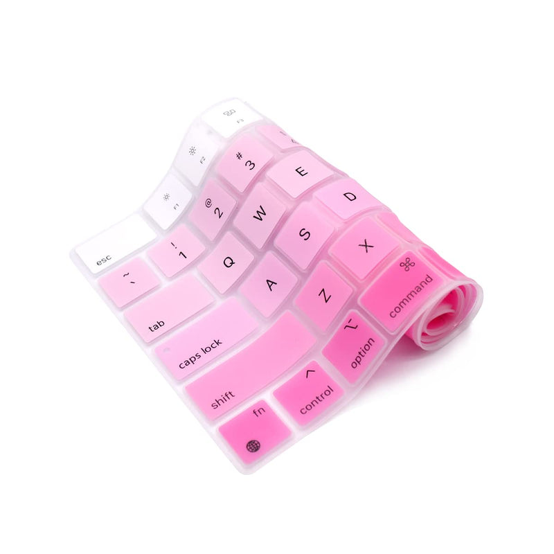 MMDW Silicone Keyboard Cover for MacBook 2023 15Air A2941/2023 Pro14 A2779/Pro16 A2780/2022 Air 13 M2 A2681/2021 Pro 14" 16" A2442 A2485 & MacBook Air/Pro Retina, 13-13.3" Notebook GD pink