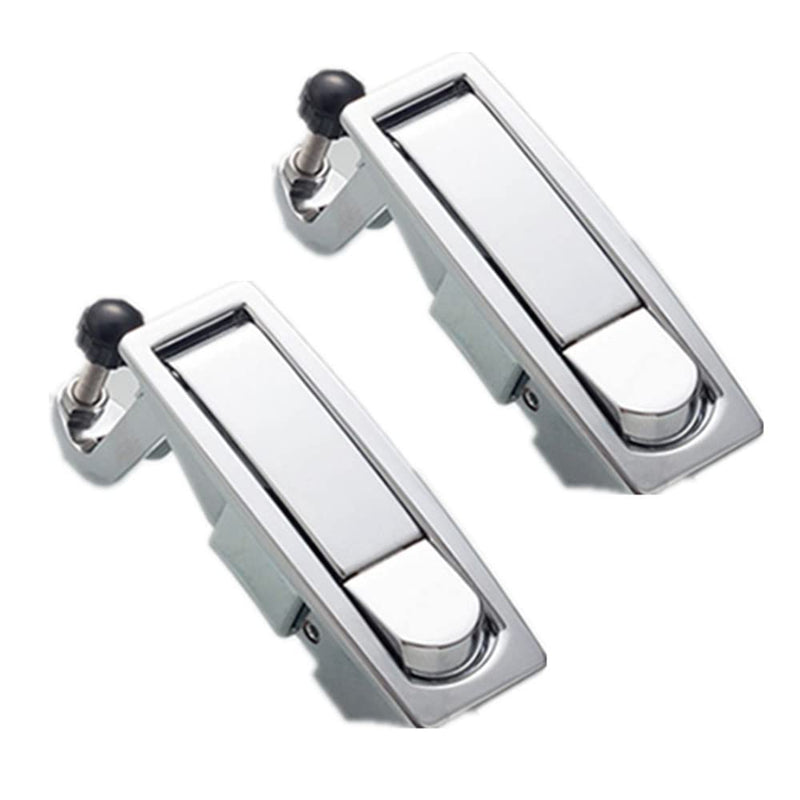 STHang-D 2PCS Compression Latch Lock Trigger Latch Lock, Zinc Alloy Adjustable Lever Hand Operated Compression Latch with Raised Trigger, Non-Locking, Flush Lever Latch (Silver) keyless 2