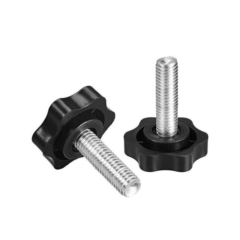 uxcell Clamping Screw Knob, 38mm Dia Plum Hex Shaped Grips Star Knob M10 x 35mm Male Thread, 4pcs M10*35