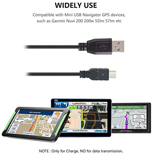 Pasow Mini USB Charging Cable USB 2.0 A-Male to Mini-B Car Vehicle Power Charger Adapter Cord for Dash Cam GPS Rearview Mirror Cam Backup Camera (11.5FT, Straight) 11.5FT