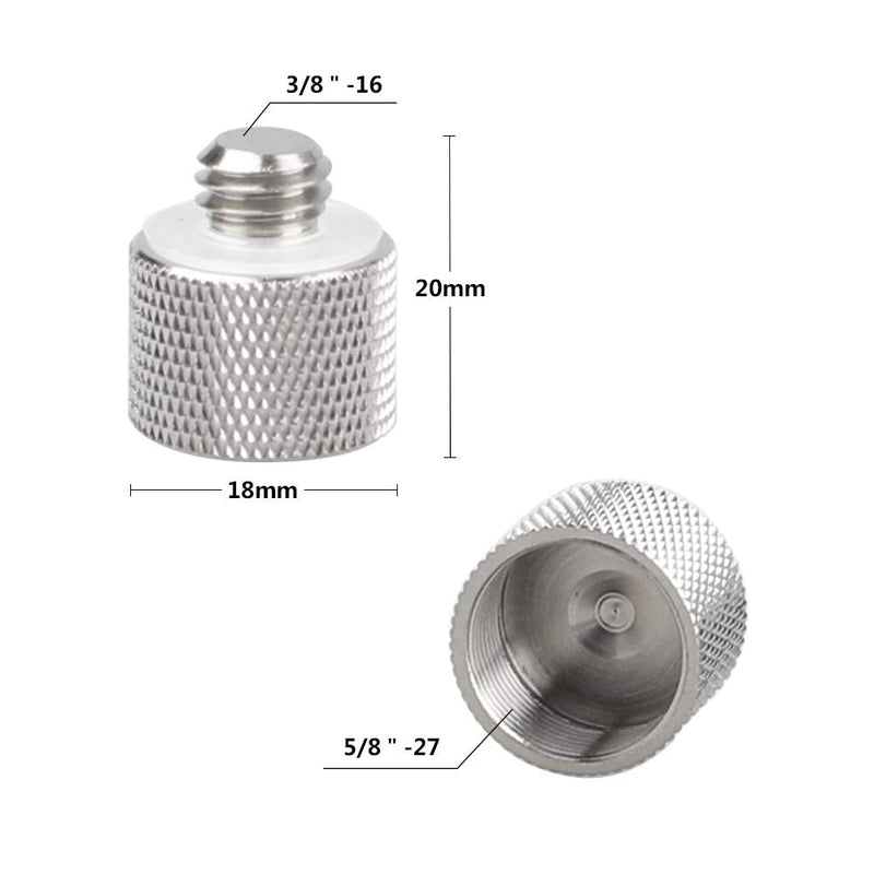 CAMVATE 5/8"-27 Female to 5/8"-27 Male Thread Rod + Multifunction Screw Adapters for Microphone Mount - 2555