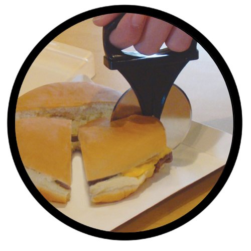 The Quick Split - portable pizza cutter with a cover for on the go bite size pieces