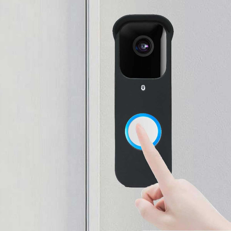 Silicone Skin Case Cover Sun Glare, UV & Weather Protection Skins Cover Compatible for Blink Video Doorbell - Black (1 Pack)