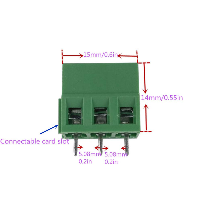 20pcs 3P 5.08mm Pitch splicable Screw Terminal Block PCB Universal Screw Terminal Block PBC Terminal Block