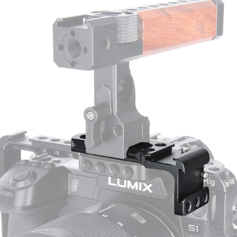 NICEYRIG Cold Shoe Extension Bar, Right Angle Shoe Mount Bracket with NATO Rail, 1/4'' Threads - 376