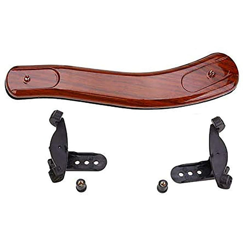 MUPOO 1/4 and 1/2 Size Violin Shoulder Rest Wood Pattern with Foam Padding Support, Adjustable 1/4-1/2