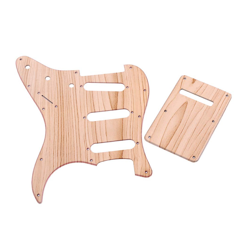 Alnicov 11 Hole Stratocaster Pickguard,SSS PVC Maplewood Grain Guitar Pickguard Backplate for Standard Strat Guitar Replacement