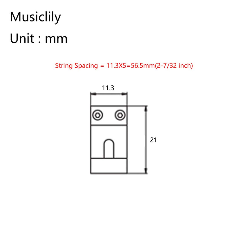 Musiclily Pro 11.3mm Steel Vintage Style Guitar Tremolo Bridge Saddles for Strat Stratocaster Electric Guitar, Nickel(Set of 6)
