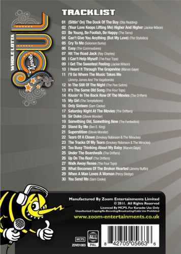Zoom Karaoke DVD - Whole Lotta Soul (Male Songs) - 30 Songs