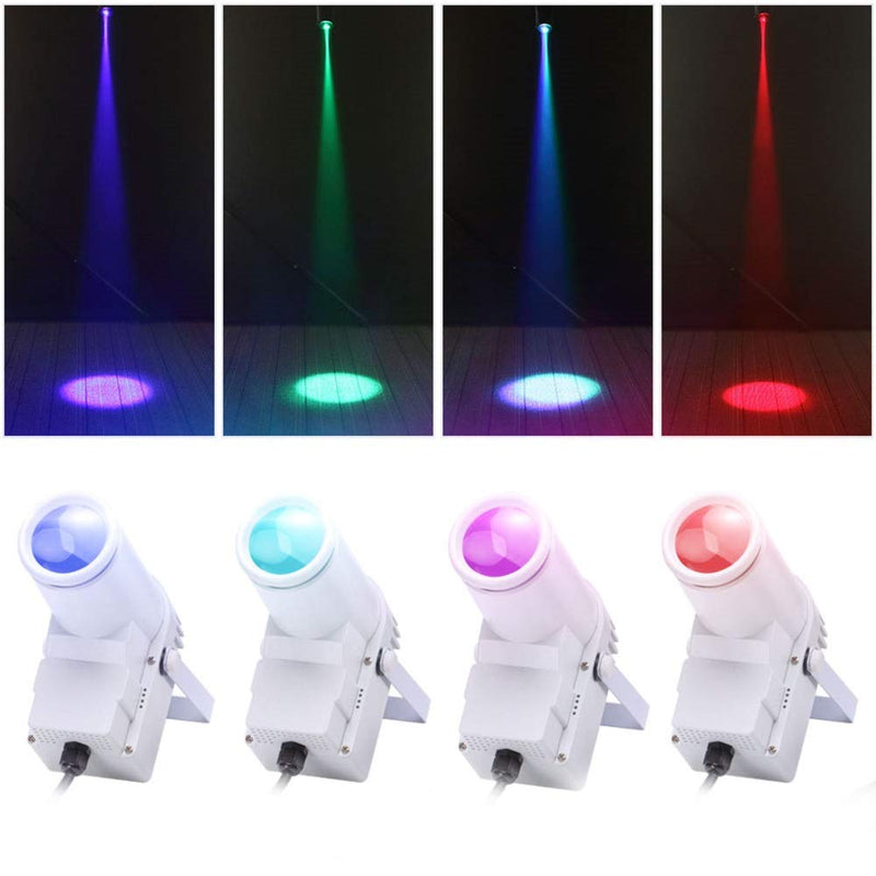 [AUSTRALIA] - U`King Beam Pinspot Light 10W RGBW Led Stage Wash Spot Lights with DMX for Dance Party DJ Disco Wedding Show Home Mirror Ball Lighting (WHITE) White 
