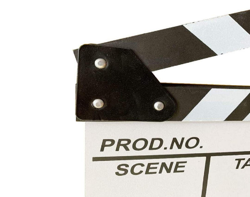 [AUSTRALIA] - zmgmsmh Wooden Clapboard Director Film Movie Cut Action Scene Slateboard Clapper Board Slate (Large-White) Large-White 