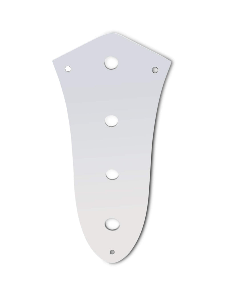 Metallor Bass Control Plate Mounting Plate 4 Holes for Jazz Bass Guitar Parts Replacement Chrome.