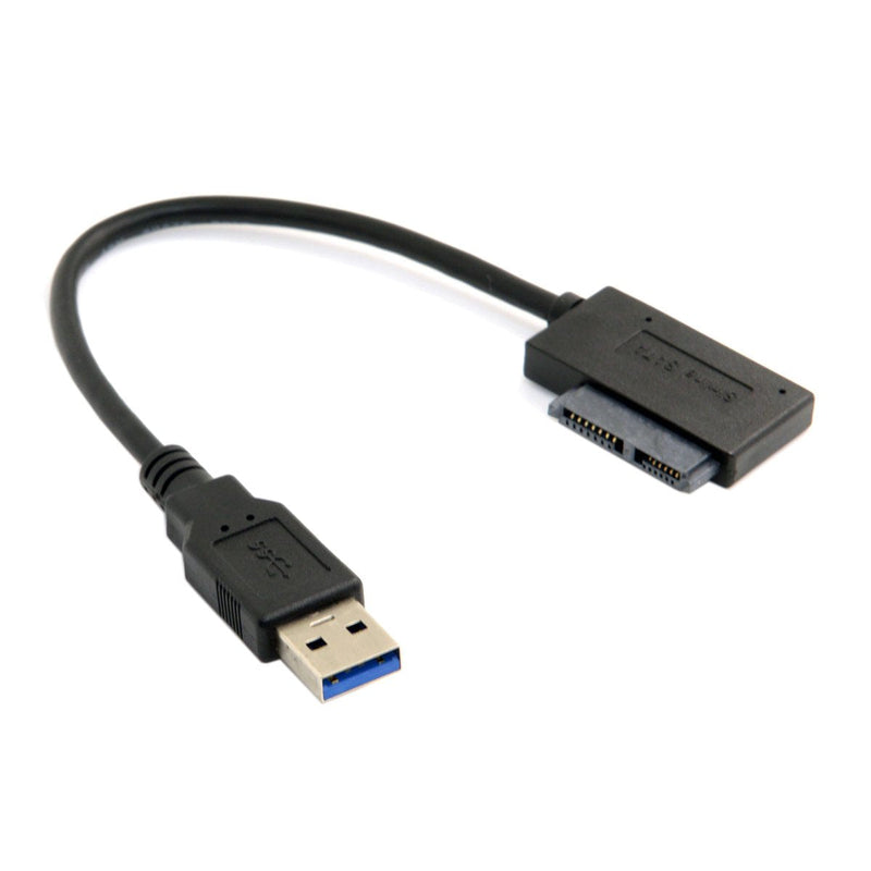 chenyang CY USB 3.0 to 7+6 13Pin Slimline SATA Cable Adapter for Laptop CD DVD ROM Optical Drive Black 13P SATA to USB3.0