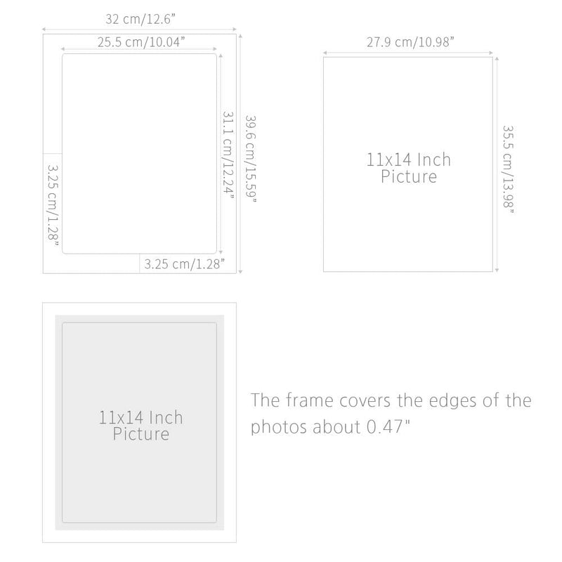 Monolike Paper Photo Frames 11x14 Inch White 5 Pack - Fits 11"x14" Pictures 11x14 White 5p