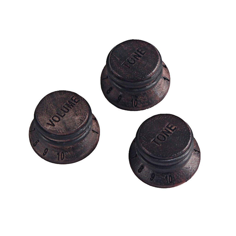 3 in 1 Rosewood Guitar Speed Control Knob for Guitar Bass Parts Volume Tone knobs Top Hat