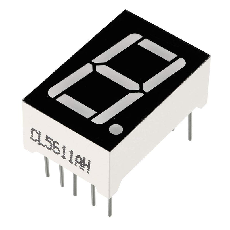 uxcell Common Cathode 10 Pin 1 Bit 7 Segment 1.1 x 0.79 x 0.35 Inch 0.55" Red LED Display Digital Tube 10pcs