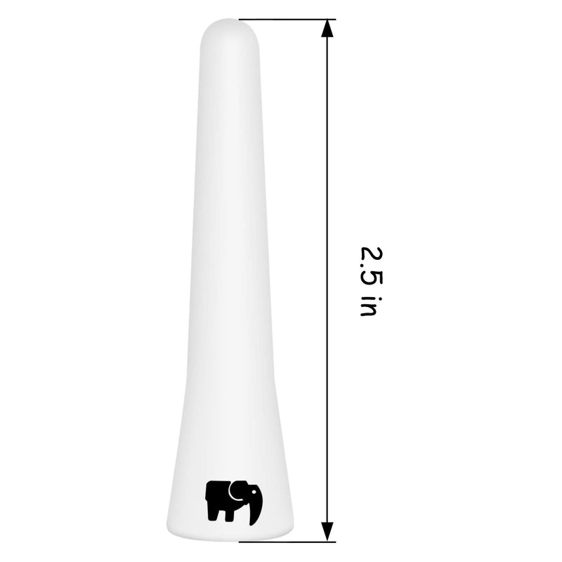 ONE250 2.5" inch Short Rubber Antenna for Honda - CR-V (2001-2016), Element (2003-2021), Fit (2001-2021), Jazz (2001-2021), Insight (1999-2016) - Designed for Optimized FM/AM Reception (White) White