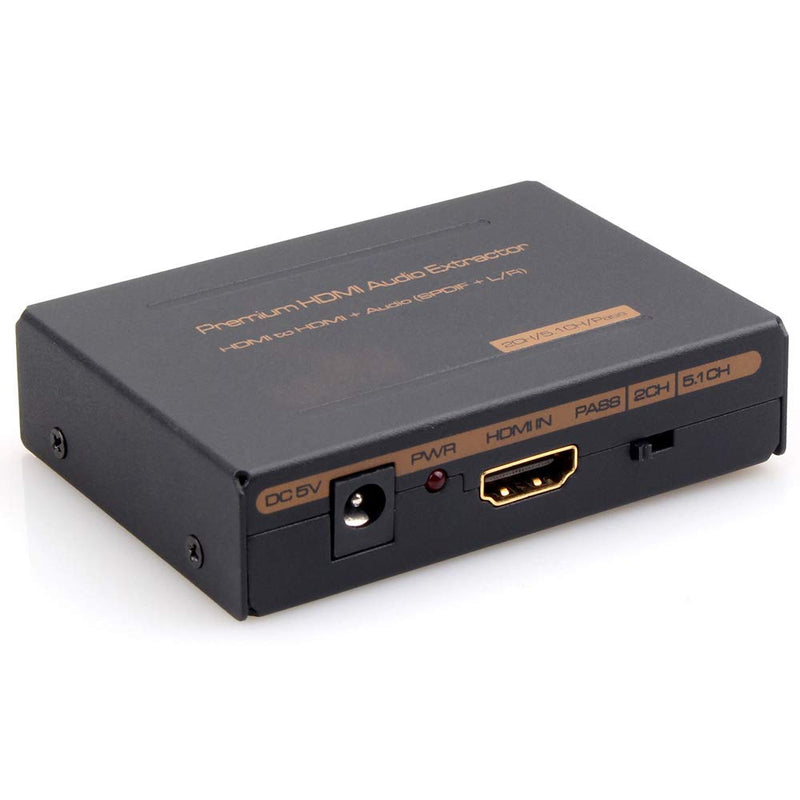 iArkPower HDMI Audio Extractor Splitter HDMI to HDMI + Optical + RCA L/R Stereo Audio Out Supports 3D (1080P) 1080P