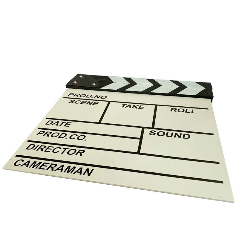 [AUSTRALIA] - BERON Professional Vintage TV Movie Film Clap Board Slate Cut Prop Director Clapper (White) White 