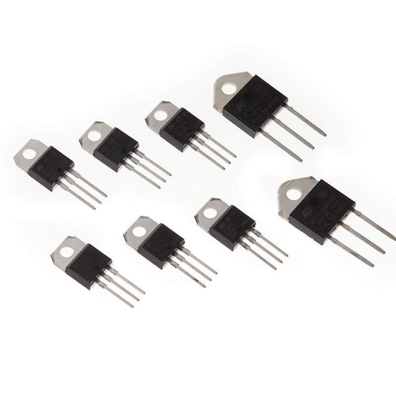 Bridgold 34pcs 8 Types BTA-Series Medium Current Triac thyristor,Gate Trigger,Including:BTA12-600B BTA16-600B BTA16-800B BTA20-600B BTA24-600B BTA24-800B BTA41-600B BTA41-800B