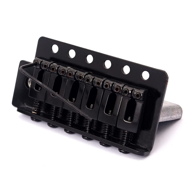 Alnicov A Set of Left handed Flat Saddle Single Tremolo Bridge System for 6 String Electric Guitar Parts Black