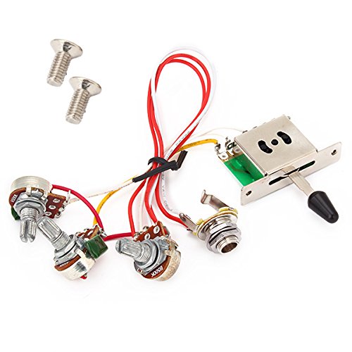 Musical Accessories Wiring Harness Prewired with A500k B500k Pots for Stratocaster Strat Guitar
