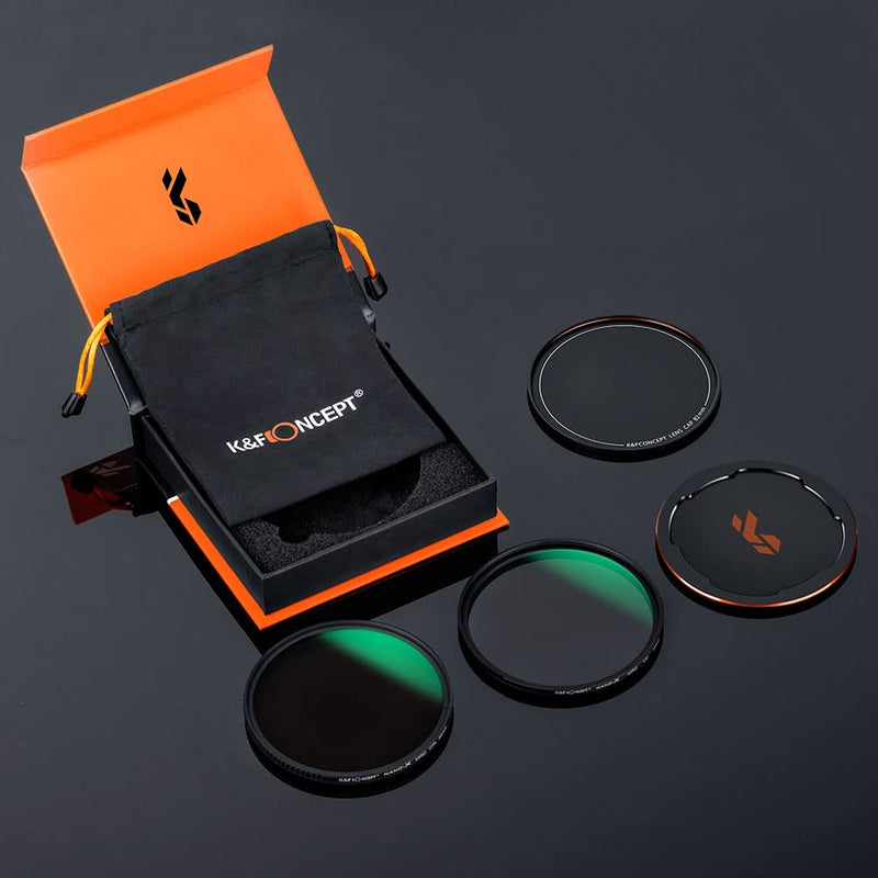 K&F Concept 58mm Circular Polarizers Filter & MC UV Protection Filter Kit (2 pcs) with Up & Down Lens Cap, 28 Multi-Layer Coatings HD CPL/UV Filter Set for Camera Lens (Nano-X Series)