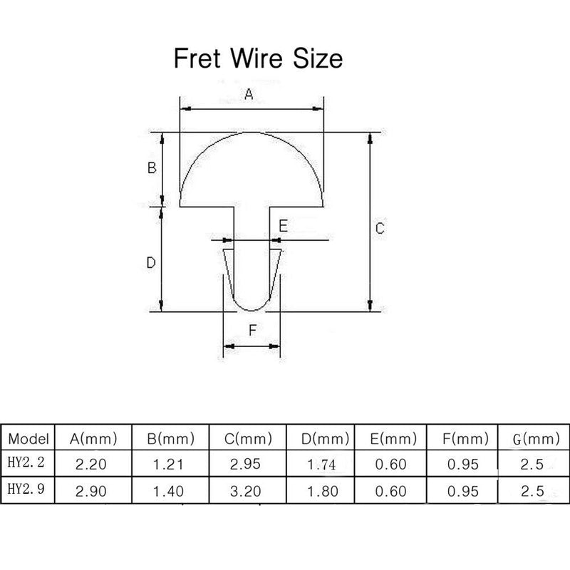 HENGYEE White Copper 2.2MM Acoustic Electric Guitar 24 Frets Fret Wire Fret wire Set Chrome 2.2mm White Copper SPS01