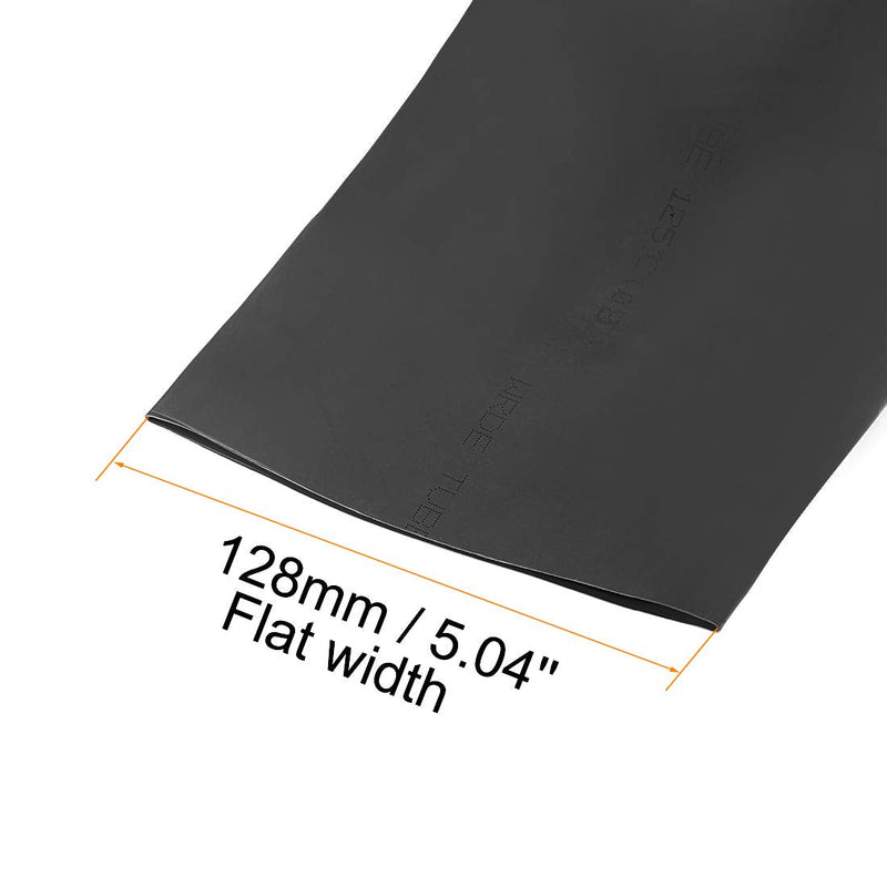 uxcell Heat Shrink Tubing, 80mm Dia 128mm Flat Width 2:1 Ratio Shrinkable Tube Cable Sleeve 1m - Black