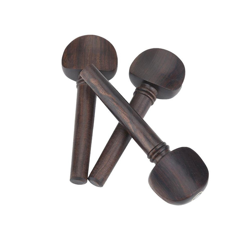 Vbest life Violin Tuning Pegs, Ebony Tuning Pegs with Endpin Set Replacement Parts for 4/4 Violins Musical Instruments