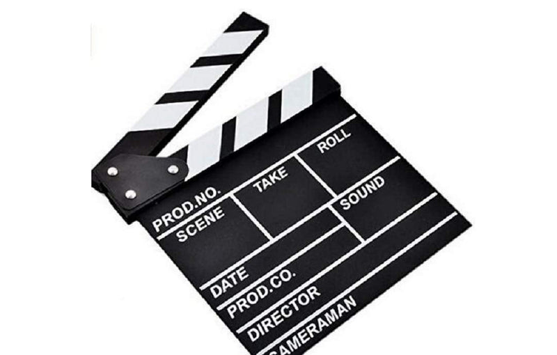 zmgmsmh Wooden Clapboard Director Film Movie Cut Action Scene Slateboard Clapper Board Slate (Small-Black) Small-Black