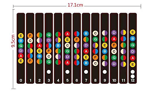 2 Sheets Violin Finger Guide and Rubber Mute Pack, 4/4 Violin Notes Sticker Full Size Guide, Violin Label Chart Plus Rubber Mute for User Guide ，Perfect for the Beginners