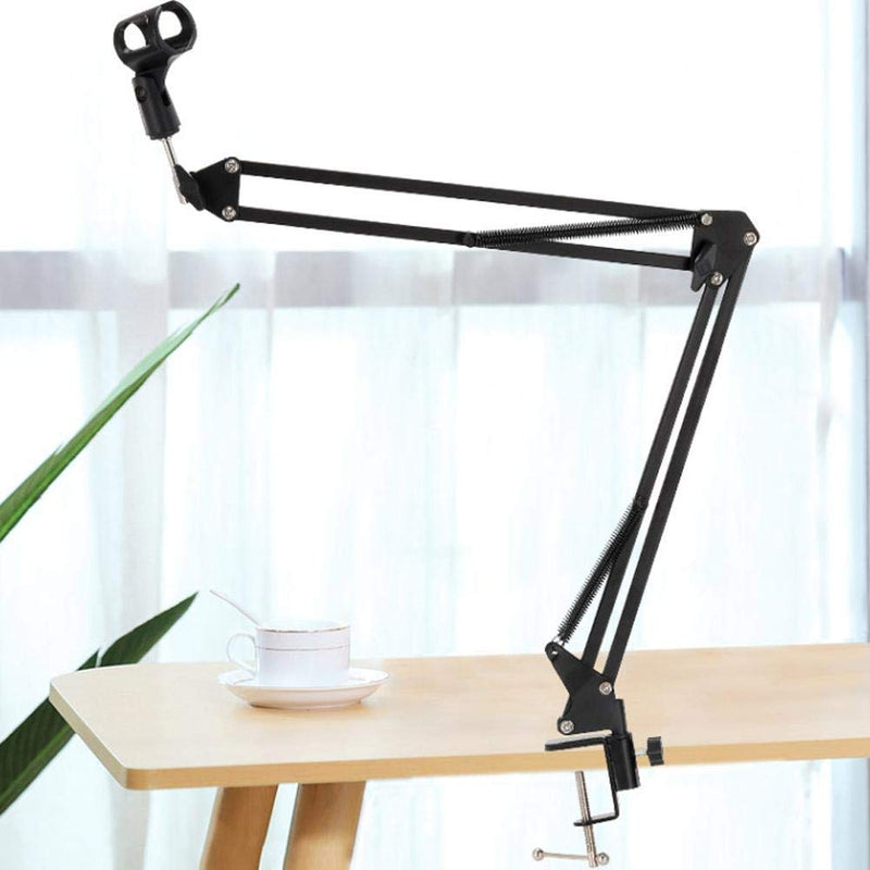 Microphone Mount Suspension Boom Arm Stand, Adjustable Microphone Suspension Boom Scissor Arm Stand Microphone Clip Holder 4kg Load