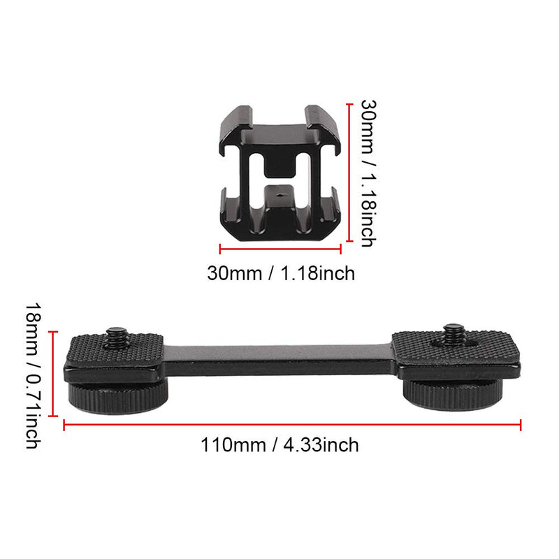 Triple Cold Shoe Mount Plate Vlog Microphone Flash Light Stand Extension Bracket for Zhiyun Smooth for DJI OSMO Mobile 2 and Feiyu Stabilizer