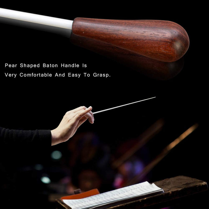 Music Baton Music Concert Baton.Wooden Handle Orchestra Baton with Baton Case (Rosewood) Rosewood