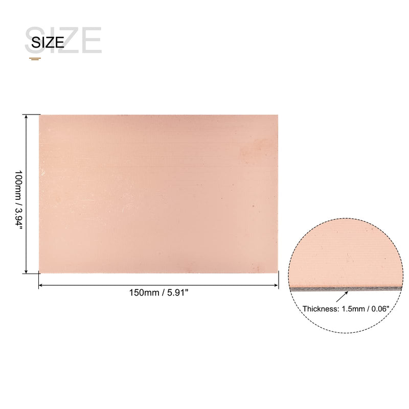 MECCANIXITY PCB Copper Clad Board Laminate 150mm x 100mm x 1.5mm FR4 Glass Fiber Single-Sided for Circuit Projects, Pack of 10 150mmx100mmx1.5mm