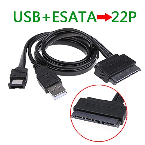 chenyang CY 2.5 inch Hard Disk Drive SATA 22Pin to Esata Data + USB Powered Cable 50cm