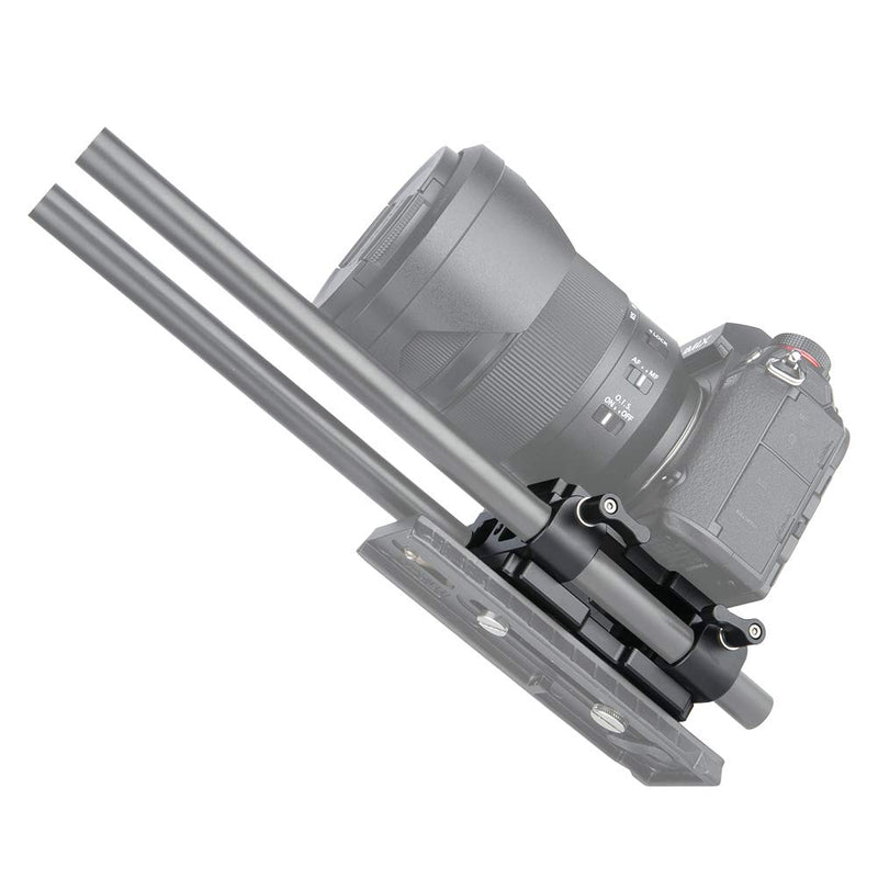 NICEYRIG Shoulder Support Camera Baseplate with 15mm Rod Clamp Railblock for Rod Support/DSLR Rig Cage