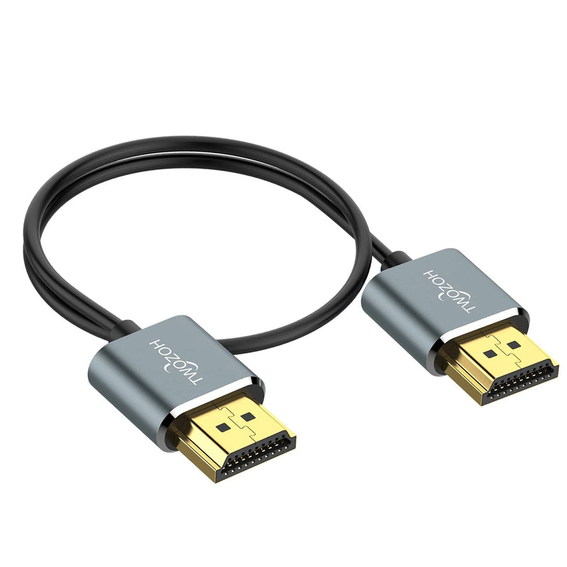 Twozoh Ultra-Thin HDMI to HDMI Cable 15FT, Hyper Slim HDMI 2.0 Cable, Extreme Flexible HDMI Cord Support 3D/4K@60Hz, 2160P, 1080P