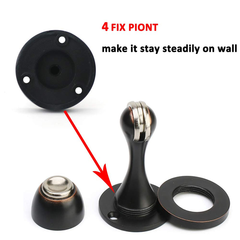 Solid Mental Magnetic Door Stop, Wall Mounted, Oil Rubbed Bronze 1 PCS Oil Rubbed Bronze